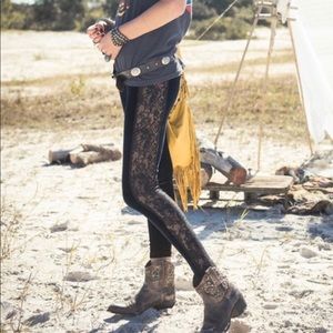 Spell Gypsy Collective Black Cat Velvet Leggings